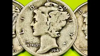 1943 United States Mercury Dime Worth Money -  1943 Penny Nickel Dime Quarter Half & Dollar Bill