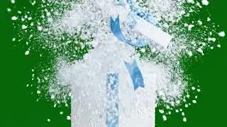 Snow Explosion Christmas Gift Box Opening Green Screen Effect 03
