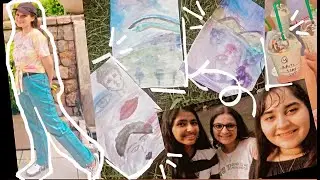 Switching paintings every 5 minutes🎨🌈 art challenge ft.my friends😉