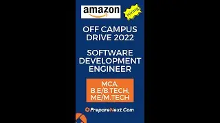 Amazon Off Campus Drive 2022 | Software Development Engineer | IT Job | Engineering Job