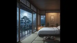 Moonlit Rain and the Lonely Pine: A Ryokan Room's Quiet Comfort.