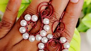 Swirl Pearl DIY Wire Wrap Earrings Step by Step tutorial