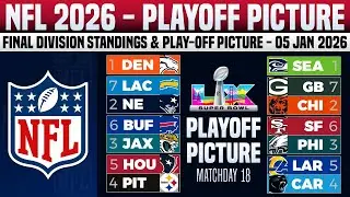 🔵 NFL 2025 PLAY-OFFS PICTURES | NFL STANDINGS TODAY - 5 JAN 2026