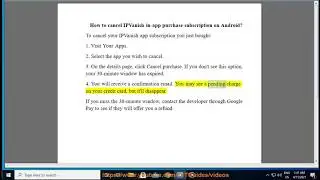 Cancel IPVanish in-app purchase subscription on Android