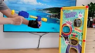 Shooting Game Toy with Moving Target Unboxing 2022 - Foam Ball Toy Gun