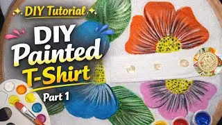 Fabric Paint T-Shirt Tutorial for Beginners part 1 | Transform Your T-Shirt with Fabric Paints 