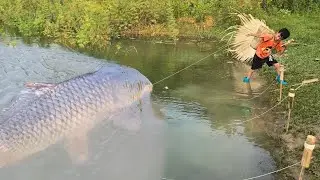 FISHING TECHNIQUES🎣BiG size ROHU FISHES FLOAT SINGLE HOOK To Catching in indus River