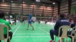 Jeux des Iles 2019 badminton 1/2 finale Arnaud Génin VS Julien Paul highlights