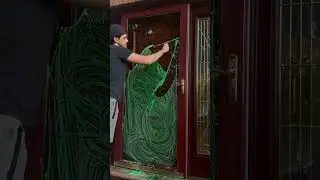 Satisfying Door Cleaning with a Squeegee