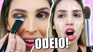 FIZ UMA MAQUIAGEM USANDO PINCEIS QUE ODEIO! | Julia Tedesco