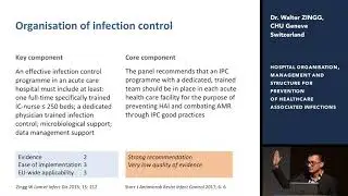 Hospital organisation, management and structure for prevention of healthcare associated infections.