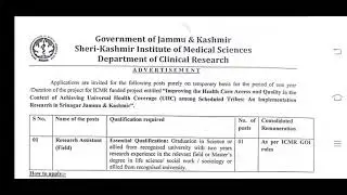 SKIMS SRINAGAR // JOBS