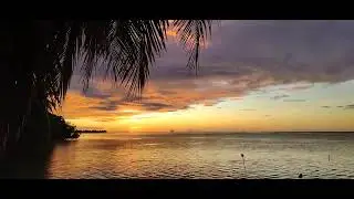 Sunset view at Moore Island, Tahiti   VID 20230623 173759916