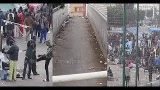 في الساعات الأولى من صباح اليوم..شوفو مخلفات فوضى المهاجرين من افريقيا جنوب الصحراء بولاد زيان..