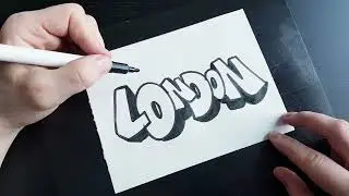 How To Draw LONDON drawing coloring Graffiti Tutorial words , calligraphy