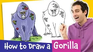 How to Draw a Gorilla – Kids Drawing Lesson (Easy)