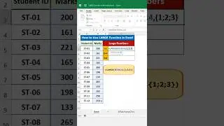 Definition of the LARGE Formula in Excel || Excel Tips & Trick || #excel #shorts #excelbasic