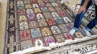 Kashmir Silk Rug Hand Knitted Carpet 6'x9' (183x274cm) 13