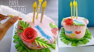 Paper Birthday cake / Paper Cake Tutorial /Paper Cake handmade gift box