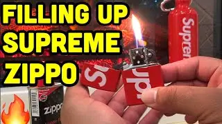 SUPREME ZIPPO FILL UP!! 🔥 HOW TO FILL A ZIPPO 🔥 + unboxing