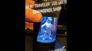LED Jar - w magnifying window & built in grinder