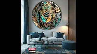 Hamsa Hand Wall Art | Protection #wallhanging #wallhanging #hamsawallart #contemporarydecor