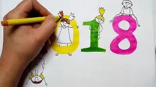 new year 2018 drawing for kids