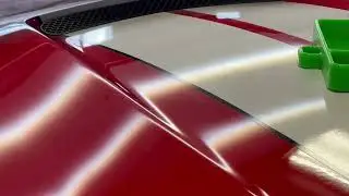 Paintless dent repair of hail dent on hood 