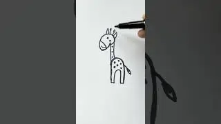 How to draw giraffe from number 1 🤔🦒 #drawing #shorts #art #howtodraw #giraffedrawing #easy