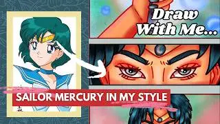 Redrawing SAILOR MERCURY Like NEVER Before! (90s Anime Glow Up ✨)