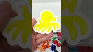 DIY magical water scape yellow octopus. #craft #art #summercrafts #gift #toy #fyp