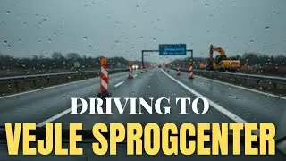 Relaxing 4K Drive on Denmark&rsquo;s E45 Motorway to Vejle | Scenic Rainy Road Trip POV