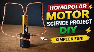 homopolar motor science project | DIY AT HOME EXPERIMENTS | howtofunda