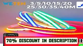 #WLED Controller ESP32 RGBIC COB LED Strip Light Tape Kit Sound Reactive Music Sync Work with Alexa