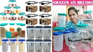 Amazon V/S Meesho Kitchen Containers😍amazon and meesho Containers Comparison#amazoncontainers#collab
