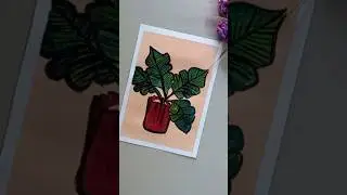 easy mini plant painting #atia #easy #art #viralshort