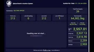 SPICES BOARD LIVE E-AUCTION 23/01/2026 - RNS
