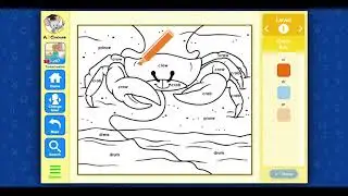 ABC Mouse - Level 7 Lesson 18 More Letter Blends with a Friend -Paint by Words - Crab