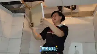 衛生間鋁扣板集成吊頂，這位小姐姐操作六六六