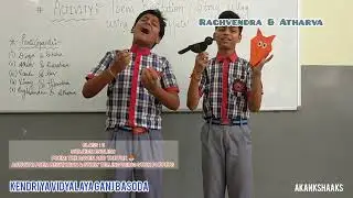 Poem Recitation using stick puppets|The Raven and the Fox|English|Class6|KVGB|AkankshaAKS #english