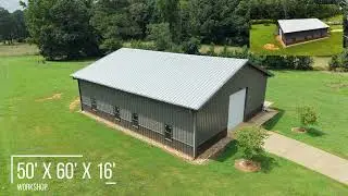 50' x 60' Workshop | Pre-Engineered Steel Building Package