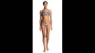 Speedo Flipturns Polygram Power Printed Two Piece Bikini Swimsuit Set | SwimOutlet.com