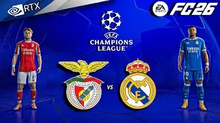 FC 26 - Benfica vs Real Madrid Ft. Mbappe, Vini Jr | Champions League 25/26 Full Match | PC&trade; [4K60]