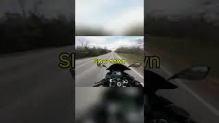 Biker almost crashes after getting warned to slow down