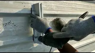 Installation of solar mini rails using Rivet on sheet roof