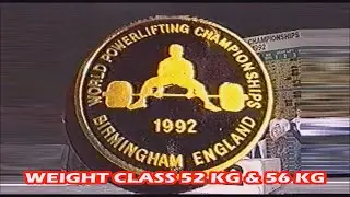 1992 WORLD POWERLIFTING  CHAMPIONSHIPS men Weight class 52 kg & 56 kg at  Birmingham 1992-11-19.
