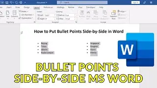 How to Put Bullet Points Side By Side in Word