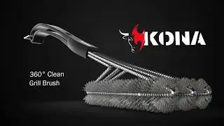 The Coolest Grill Brush Ever Made? New Kona 360 Clean Grill Brush with FlexGrip Handle, Unbreakable