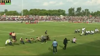 RAILA ENJOYS TUG OF WAR BETWEEN MIGORI & KISUMU AT HOMA BAY RAILA ODINGA STADIUM
