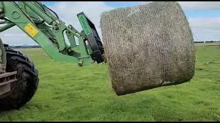 Sturgeon Round Bale Fork on Fendt Tractor